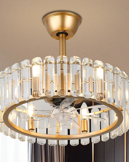 Gold LED E12 Ceiling Fan Light with Remote Control