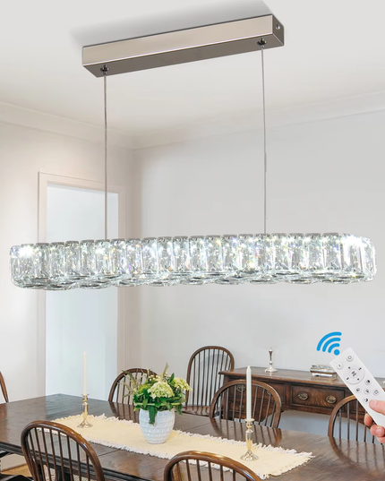 Suspended LED Crystal Line Chandelier