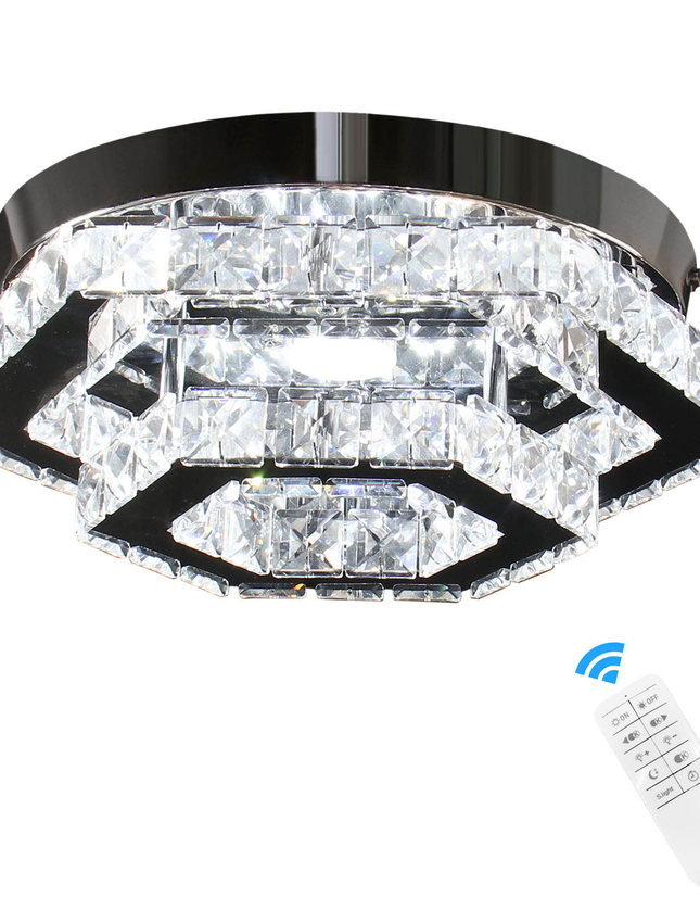 LED Crystal Lamp Double-Layer Polygonal Ceiling Light