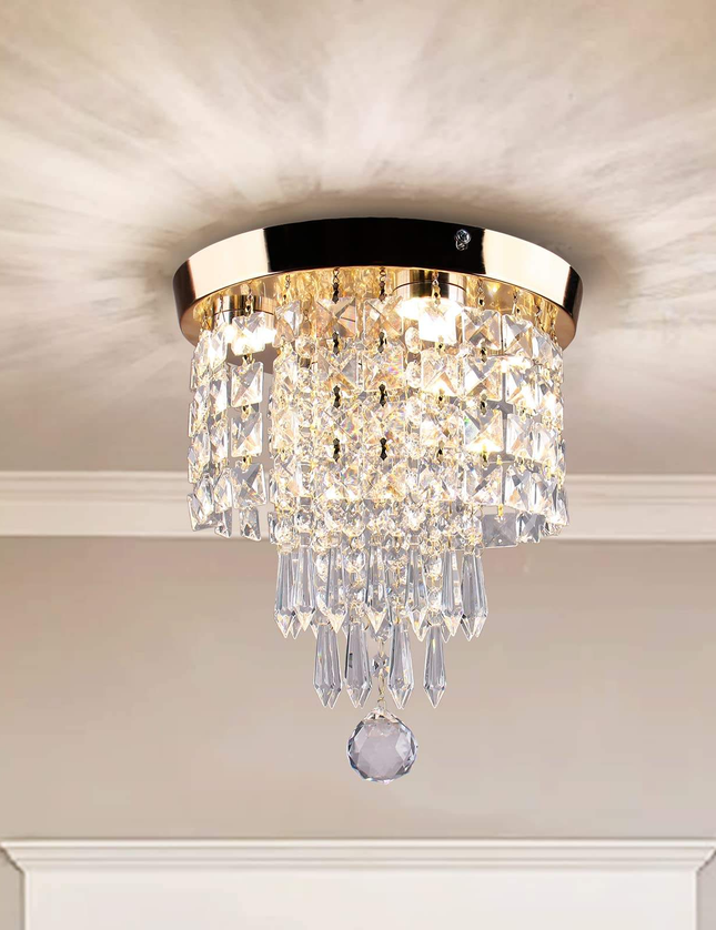 Mini LED Round Crystal Ceiling Lamp