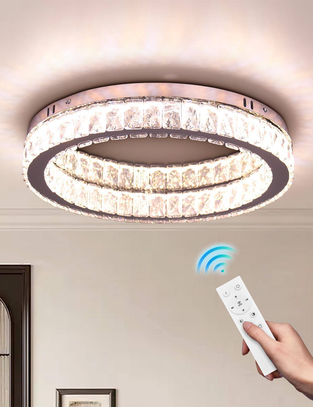 Round LED K9 Crystal Ceiling Light