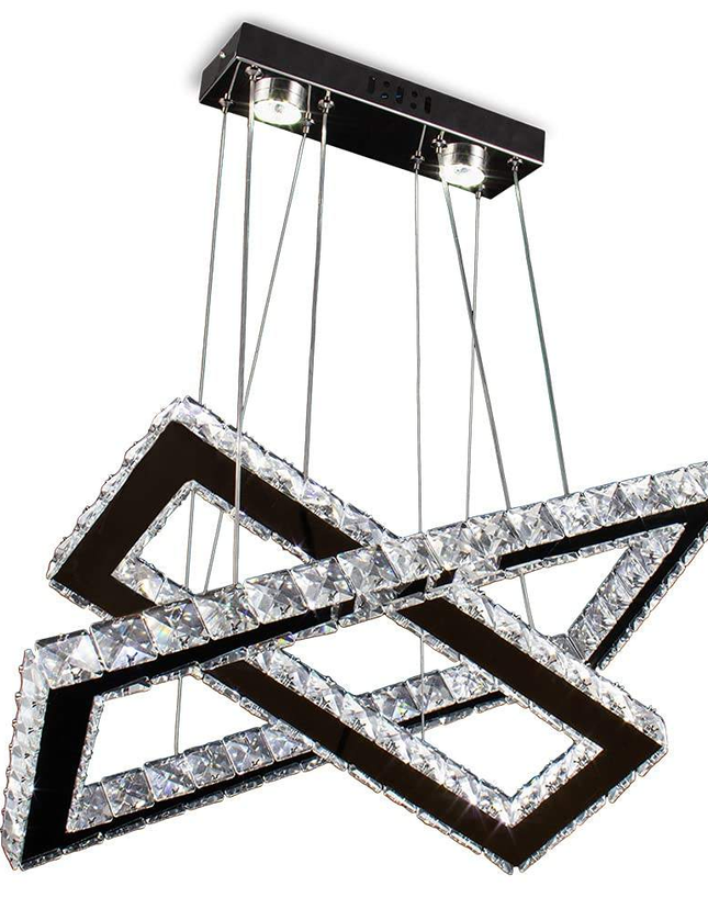 Ceiling Chandelier 2 Rectangular K9 Crystal