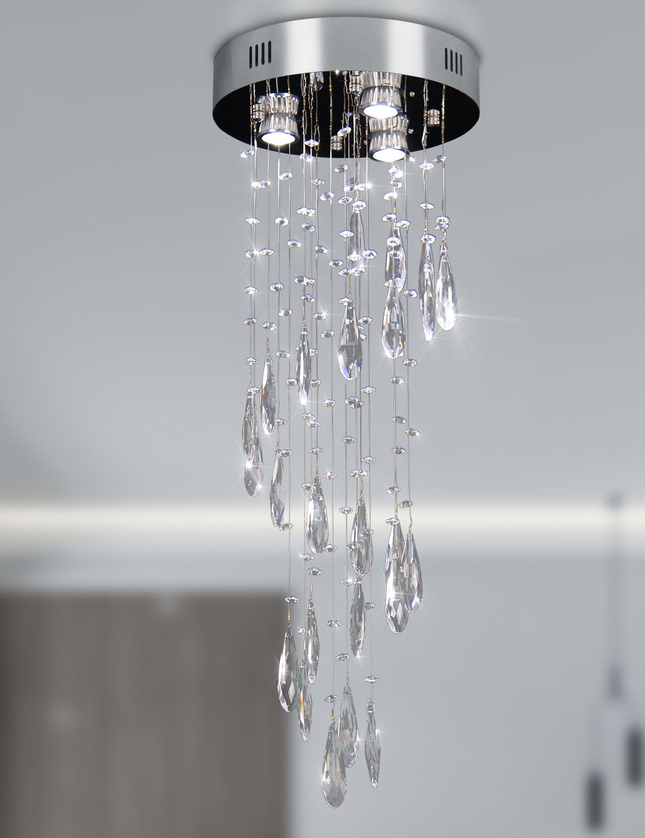 Modern Silver LED Ceiling Light Chandelier