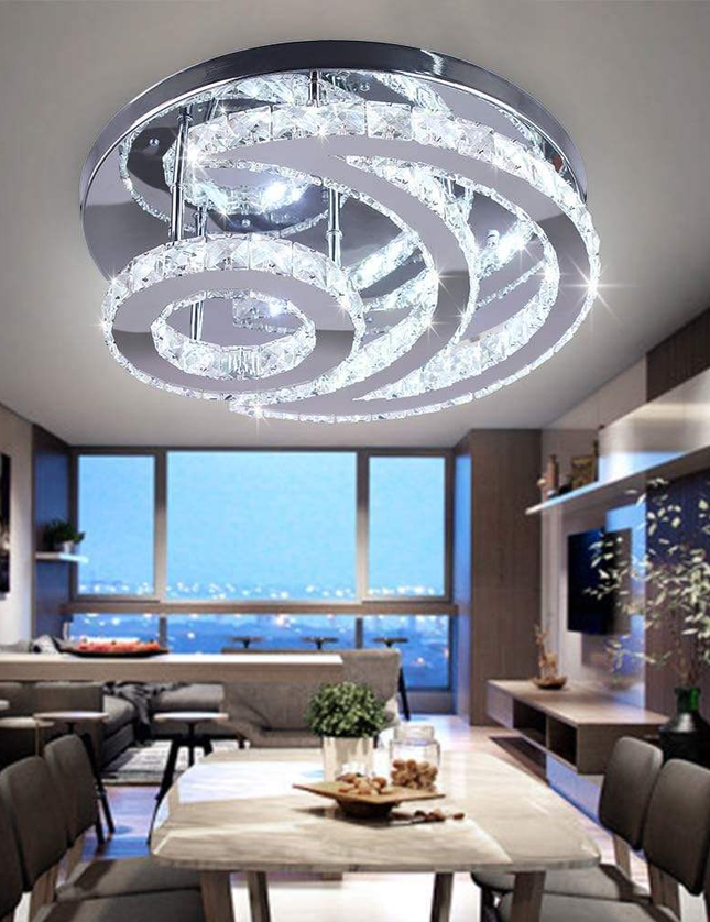 Moon Shape LED Crystal Ceiling Light