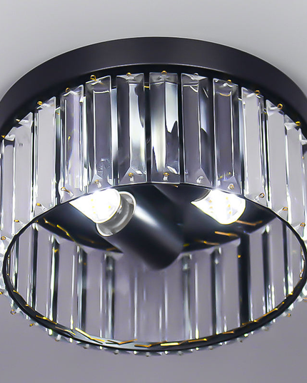 LED Ceiling Light Luxury Black K9 Crystal Chandelier