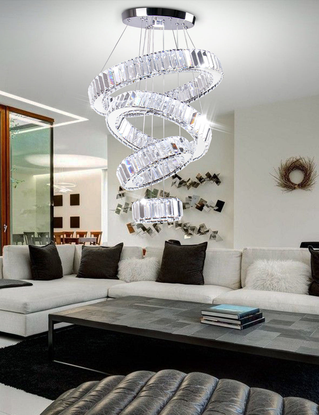 Modern Luxury 4-Ring Pendant Chandelier