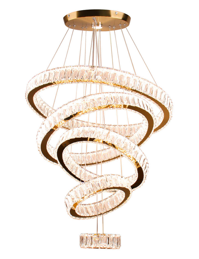 5-Ring LED Crystal Pendant Lamp