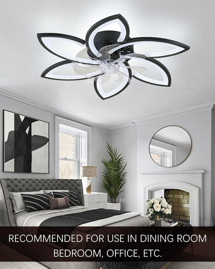 29.1" Black Flush Mount Fan Light with Remote