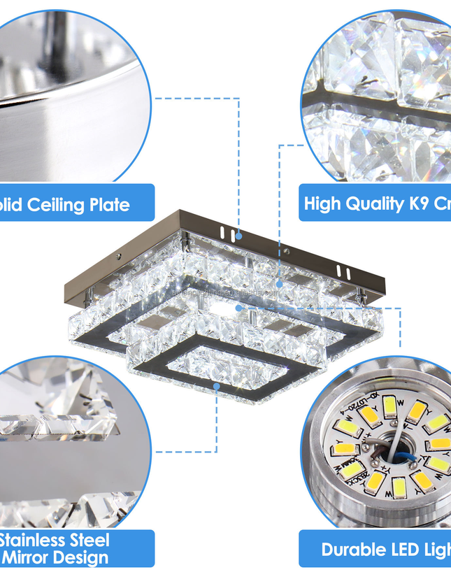 Modern 2 Layer Crystal Ceiling Lamp Lighting