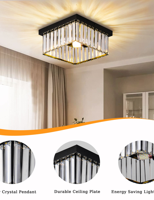 Nordic K9 Crystals Square Chandelier