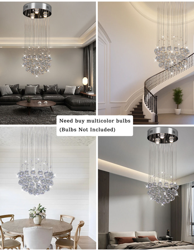 Luxury Led Round K9 Crystal Chandelier