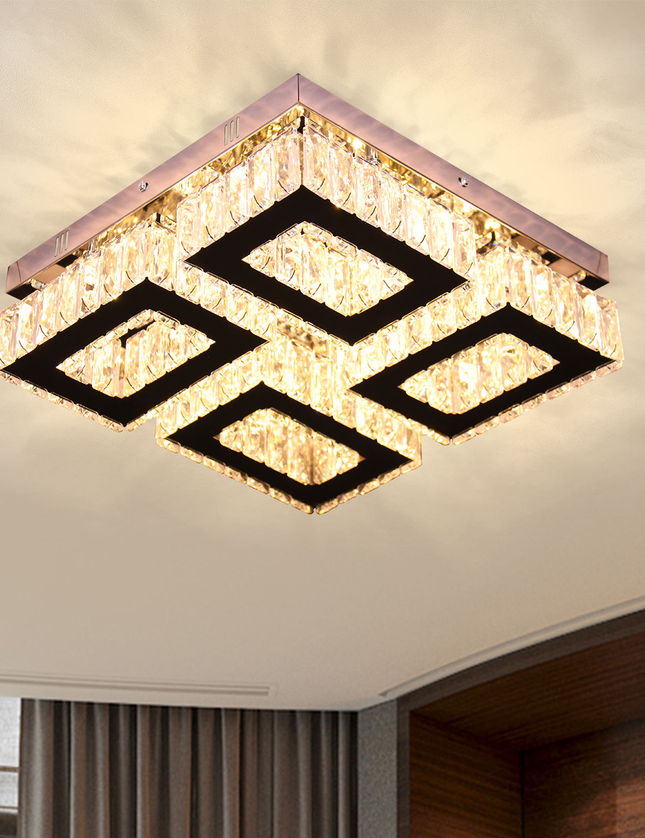 Modern Square Chandeliers Led Crystal Chandelier