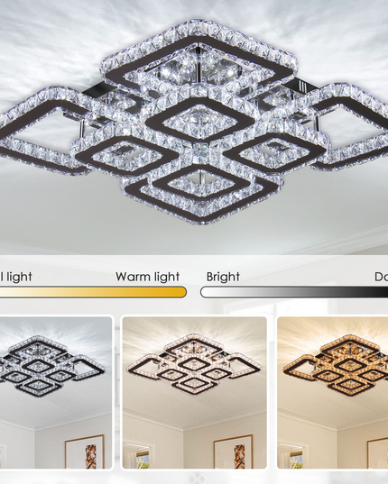 K9 Crystal LED Square Restaurant Ceiling Light