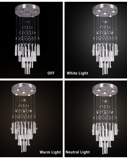 Modern Luxury Staircase K9 Crystal Chandelier