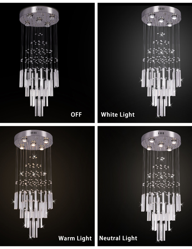 Modern Luxury Staircase K9 Crystal Chandelier
