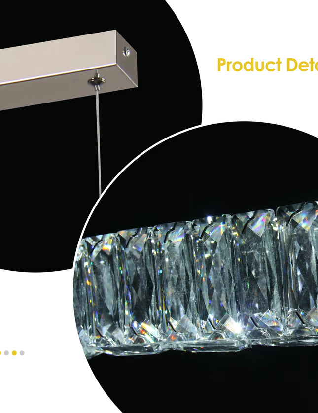 Suspended LED Crystal Line Chandelier