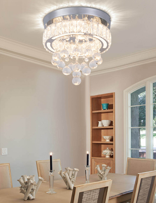 Modern Nordic Large Crystal LED Ceiling Light