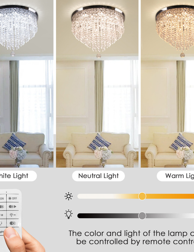 Luxury K9 Crystal LED Round Chandelier