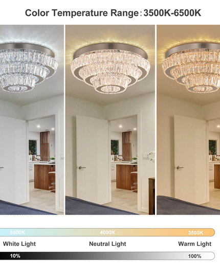 11.8''Modern K9 Crystal LED Ceiling Light