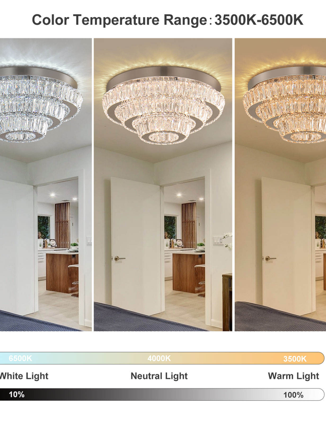 11.8''Modern K9 Crystal LED Ceiling Light