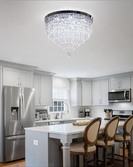 LED Crystal Flush Mount Ceiling Light – White Light