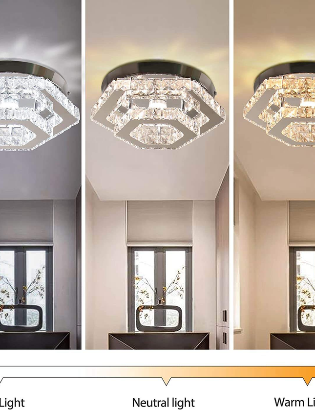 LED Crystal Lamp Double-Layer Polygonal Ceiling Light