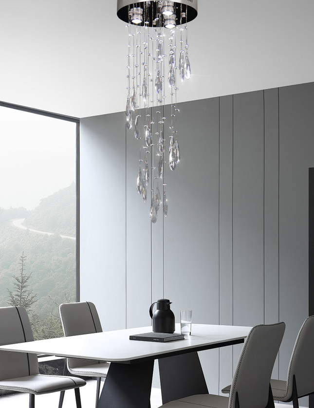Modern Silver LED Ceiling Light Chandelier