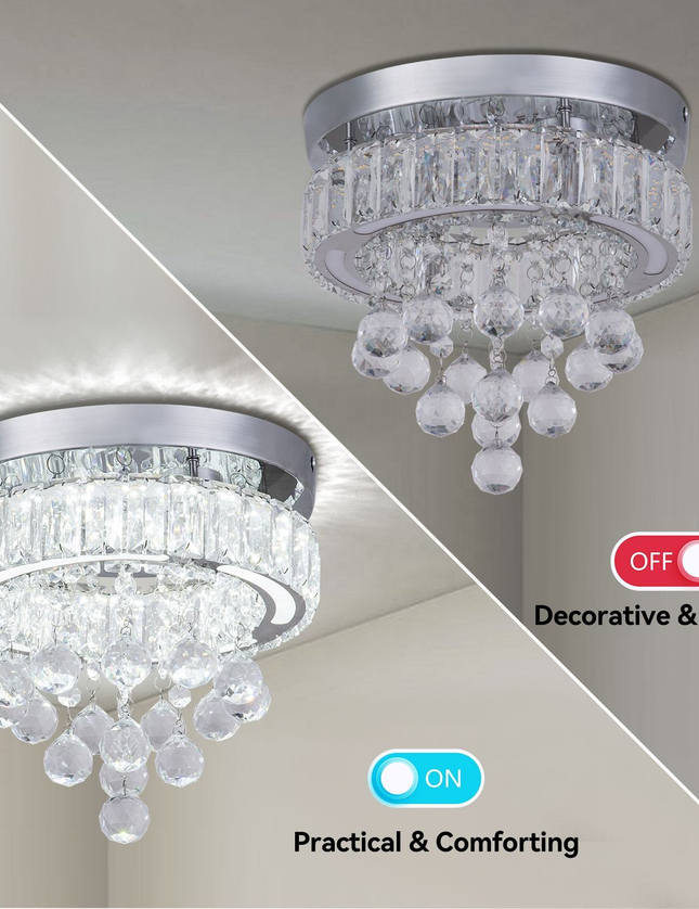 Modern Nordic Large Crystal LED Ceiling Light