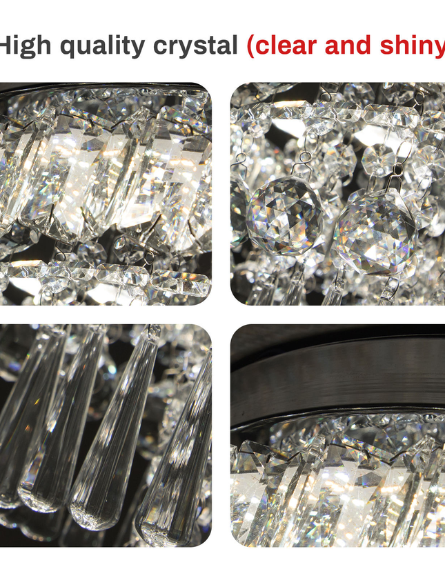Contemporary Luxury K9 Crystal Flush Mount Ceiling Light