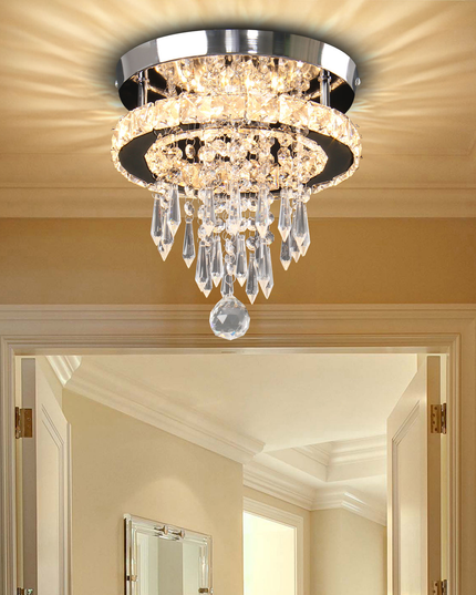 Small Round Modern K9 Crystal Ceiling Light