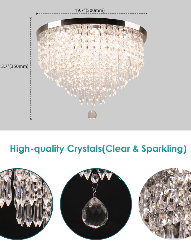 Luxury K9 Crystal LED Round Chandelier