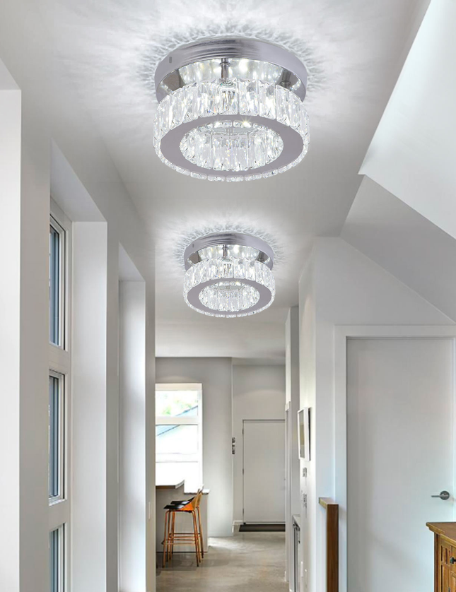 Stainless Steel Small K9 Crystal Ceiling Lights