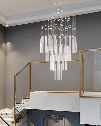 Modern Luxury Staircase K9 Crystal Chandelier