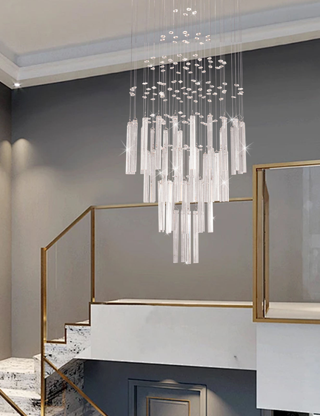 Modern Luxury Staircase K9 Crystal Chandelier