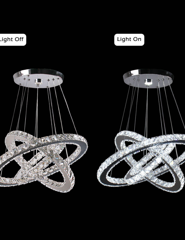 Modern 2-Circular Elegant Crystal Chandeliers