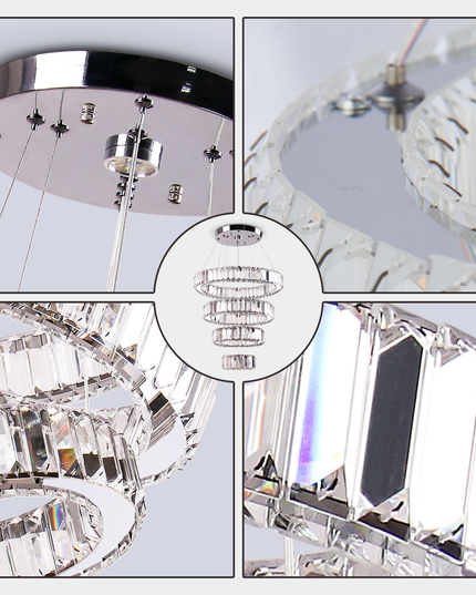 Modern Luxury 4-Ring Pendant Chandelier