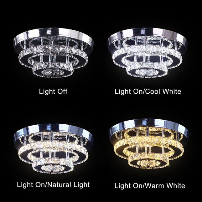 2 Layer Round Design K9 Crystal Chandelier
