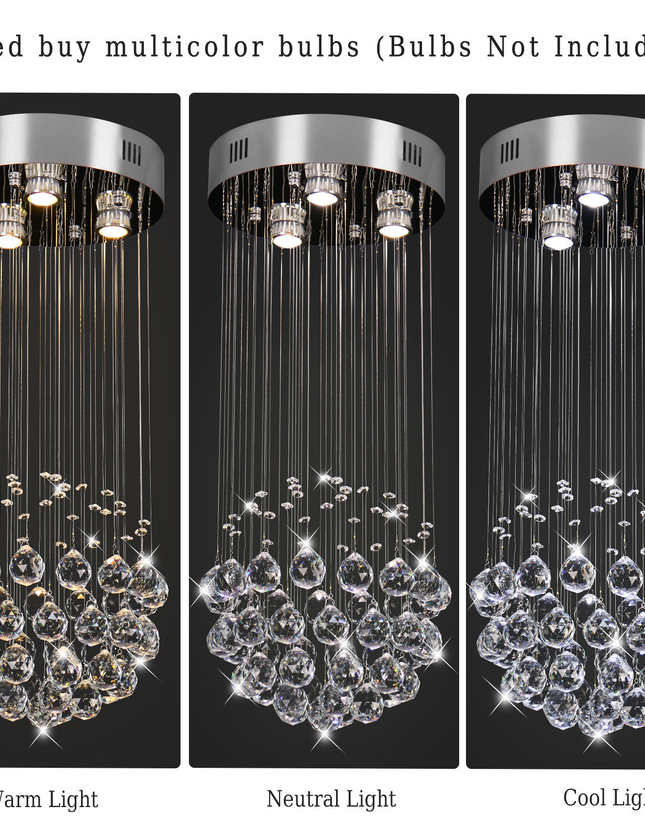 Luxury Led Round K9 Crystal Chandelier