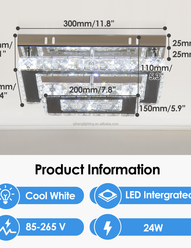 Modern 2 Layer Crystal Ceiling Lamp Lighting