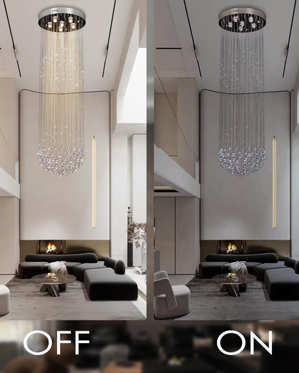 Luxury Raindrop Chandelier – 50x160cm – Flush Mount for Staircase/Foyer