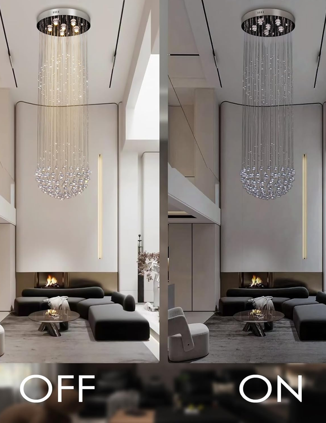 Luxury Raindrop Chandelier – 50x160cm – Flush Mount for Staircase/Foyer