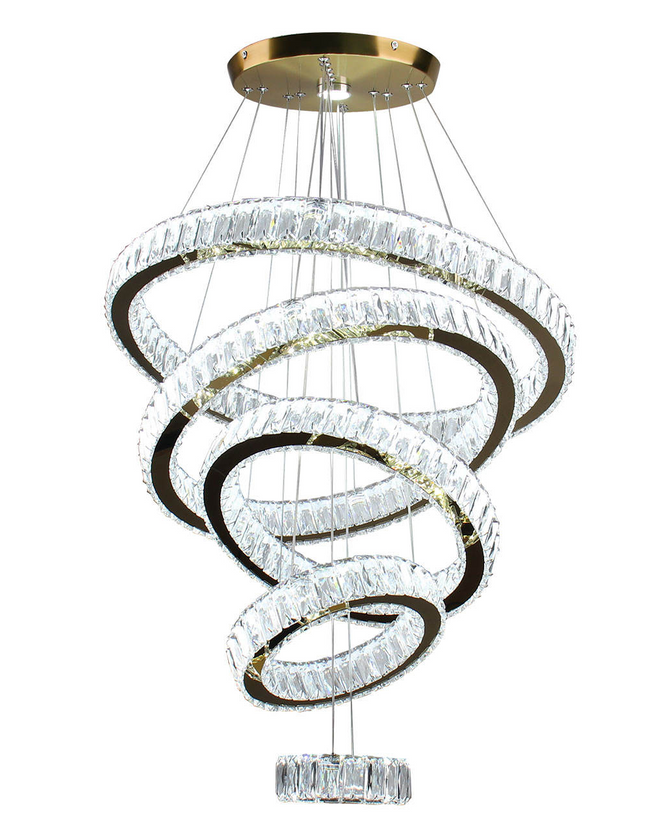 5-Ring LED Crystal Pendant Lamp
