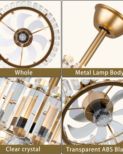 Gold LED E12 Ceiling Fan Light with Remote Control
