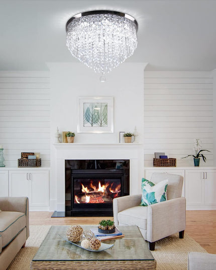 LED Crystal Flush Mount Ceiling Light – White Light