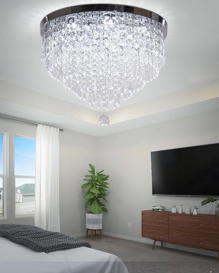 LED Crystal Flush Mount Ceiling Light – White Light