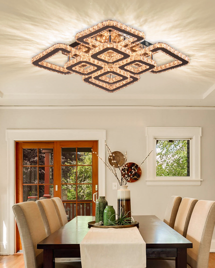 K9 Crystal LED Square Restaurant Ceiling Light