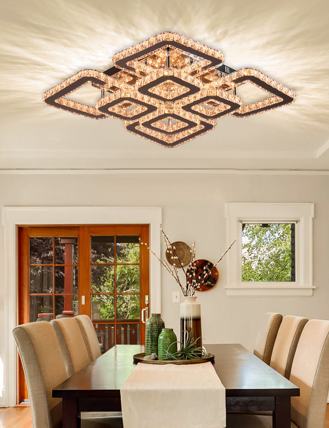 K9 Crystal LED Square Restaurant Ceiling Light