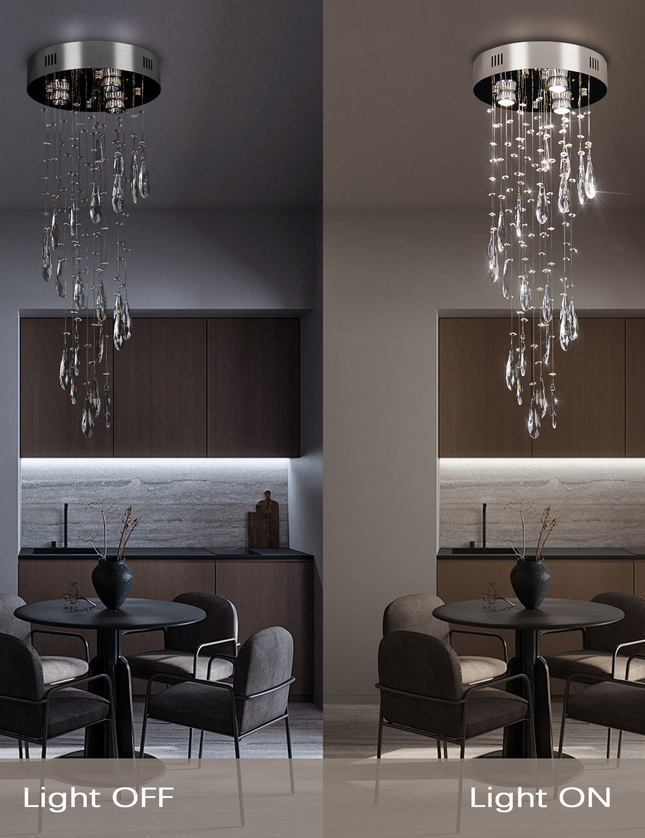 Modern Silver LED Ceiling Light Chandelier