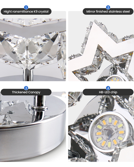 Luxury Crystal Chandelier Lights Star Design