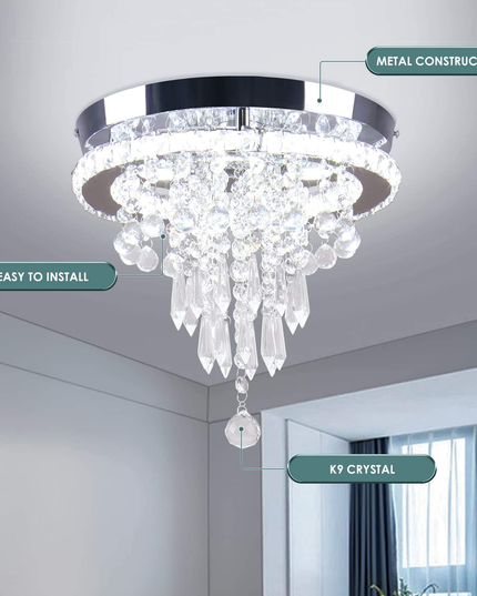 11.8 Inch LED Luxury Modern Nordic Crystal Chandelier